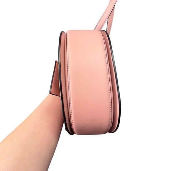 Alexis Bittar Dusty Pink Crossbody TWISTED GOLD LEATHER SADDLE BAG IN DUSTY PINK - Picture 9 of 16